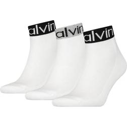 Calvin Klein Logo Ankle Socks 3-pack - White