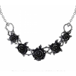 Alchemy Gothic Rose Briar Choker Necklace - Silver/Black