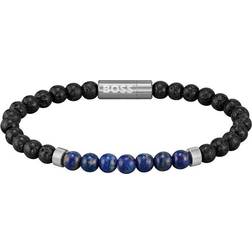 Hugo Boss Beads Bracelet - Silver/Lapis /Onyx