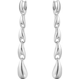 Georg Jensen Sculptural Sterling Long Drop Earrings