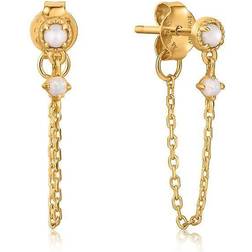 Mother Of Pearl Kyoto Opal Chain Drop Stud Earrings E034-07H