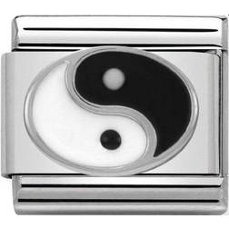 Nomination Composable Classic Link Yin Yang Charm - Silver/Black/White
