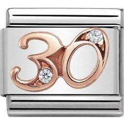 Nomination Composable Classic Numbers 30 Charm - Silver/Rose Gold/Transparent