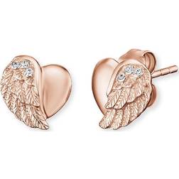 Engelsrufer Angel Whisperer Rose Plated Heart Wing Stud Earrings ERE-LILHEARTWING-ST