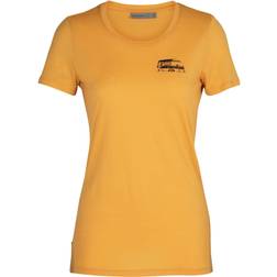 Icebreaker Women's Merino Tech Lite Low Crew T-shirt - Caravan Life/Safflower