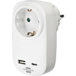 Brennenstuhl 1508210 Junction box incl. USB charging port, Child safety, Surge protection