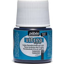 Pebeo Transparent Glass Paint Vitrea 160°C Turquoise 45 ML