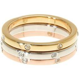 Adornia & Rhodium Plated Crystal Set of Rings