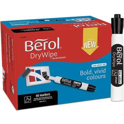 Berol Whiteboard Marker Chisel Tip, Black 48 2.5mm