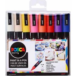 Uni Posca Standard Colour Marker Pens Medium 16