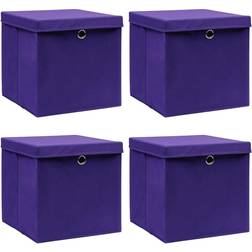 vidaXL with Covers 4 pcs 28x28x28 cm Purple Storage Box