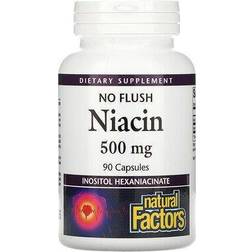 Natural Factors No Flush Niacin 500 mg 90 Capsules