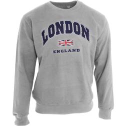 Universal Textiles Unisex Sweatshirt London England British Flag Design (XX Large) (NAVY)