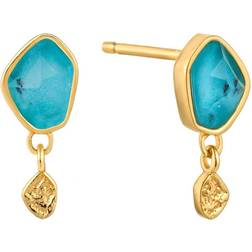 Stud Earrings - Gold/Turquoise