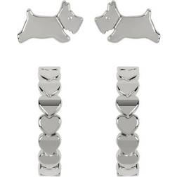 Radley Leaping Dog Huggie Twin Pack Earrings - Silver