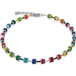 Coeur de Lion Geo Cube Necklace - Silver/Multicolor