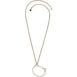 Karl Lagerfeld Ladies Rose Plated Choupette Necklace