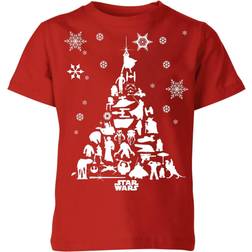 Star Wars Character Christmas Tree kid's Christmas T-Shirt