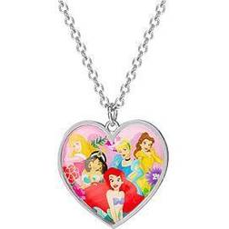 Disney Princess Pendant Necklace - Silver/Multicolour