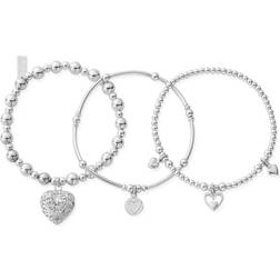 ChloBo Compassion Stack Bracelets - Silver