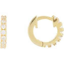 Adornia Mini Huggie Hoop Earrings - Gold/Transparent