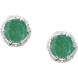 Frame Stud Earrings - Silver/Green