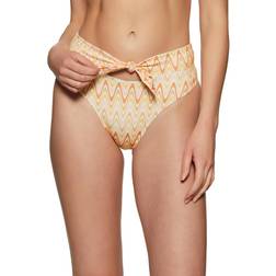 Quiksilver Classic Tie High Waisted Bikini Bottoms Cosmic Ripples Bleached Mauve