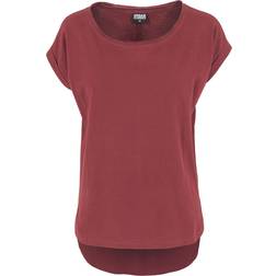 Urban Classics Ladies Long Back Shaped Slub Tee T-Shirt burgundy