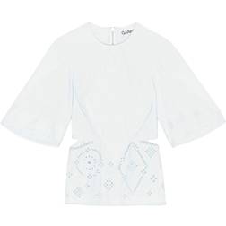 Ganni F7056 Bluse Broderie Anglaise Kvinde Bluser Blomstret hos Magasin Illusion