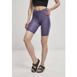 Urban Classics Women's Ladies Imitation Leather Cycle Shorts Yoga, Dark Dark Violet