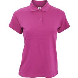 B&C Collection Women's Safran Pure Short-Sleeved Pique Polo Shirt - Fuchsia