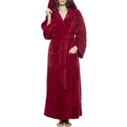 Arus Premium Fleece Full Length Bathrobe - Wine Red