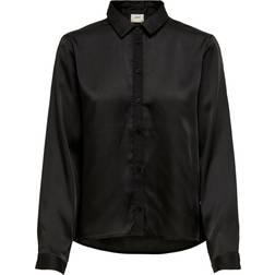 Emporio Armani Women's long-sleeve satin shirt, Black