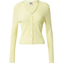 Urban Classics Ladies Short Rib Knit Cardigan - Softyellow