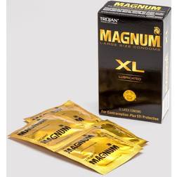 Trojan Magnum XL Size Lubricated Latex Condoms 12 ct, Pack of 3