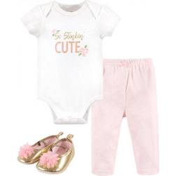 Little Treasures Bodysuit, Pant and Shoe 3pc Set - Stinkin Cute