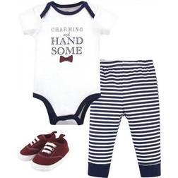 Little Treasures Bodysuit, Pant and Shoe 3pc Set - Charming Handsome