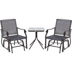 OutSunny Glider Rocking Chair x2 & table