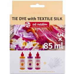 Royal Talens Art Creation Tie-dye set Pink 3 x 85 ml gloves