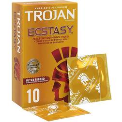 Trojan Ecstasy Ultra Ribbed 10-pack