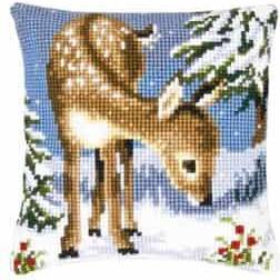 Vervaco Cross Stitch Kit: Cushion: Little Deer, COTTON, NA, 40 x 40cm