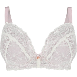 Oola Tonal Lace Padded Plunge Bra - Ivory/Nude