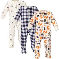 Hudson Baby Moose Sleep & Play Footies 3-pack - Forest