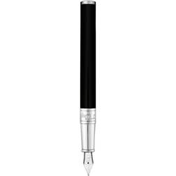 S T Dupont D-Initial Fountain Pen Black/Chrome