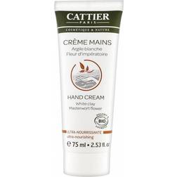 Cattier Crème Mains Ultra-Nourissante White Clay 75ml