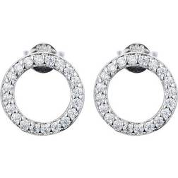 Everneed Caroline Circle Earrings - Silver/Transparent