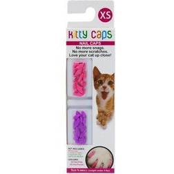 Kitty Caps Nail Caps for Cats Safe & Stylish Alternative to Declawing Stops Snags and Scratches, X-Small (Under 5 lbs) Hot Purple & Hot Pink