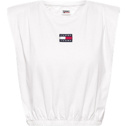 Tommy Hilfiger Badge Cropped Fit Tank Top - White