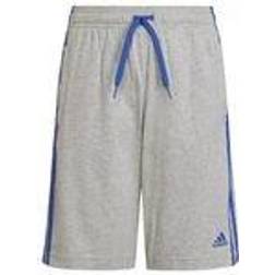 Adidas Boy"s Essentials 3-stripes Shorts - Medium Grey Heather / Royal Blue (HN6720)