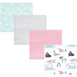 Hudson Cotton Flannel Receiving Blankets 4-pack Girl Arctic Animals